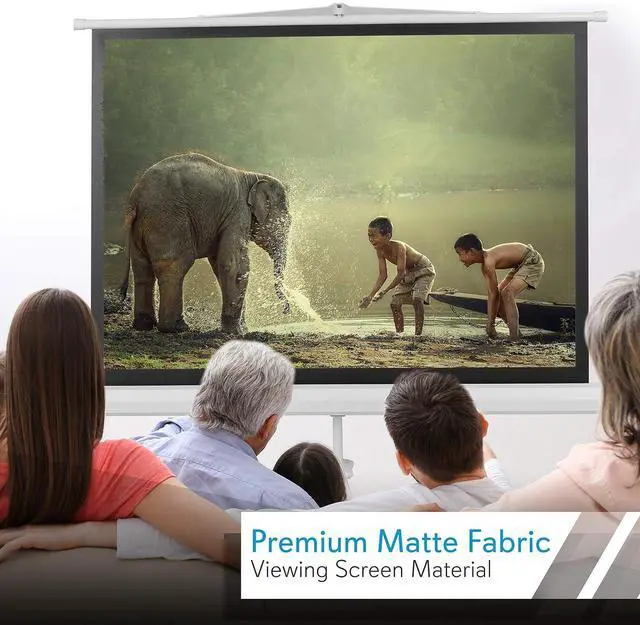 Alt view image 4 of 7 - Pyle 50 Inch Portable Projector Screen with Tripod Stand Lightweight, Durable, Easy Pull Setup Mobile Projection Screen with 4:3 Aspect Ratio, White Matte Fabric for Indoor/Outdoor Use
