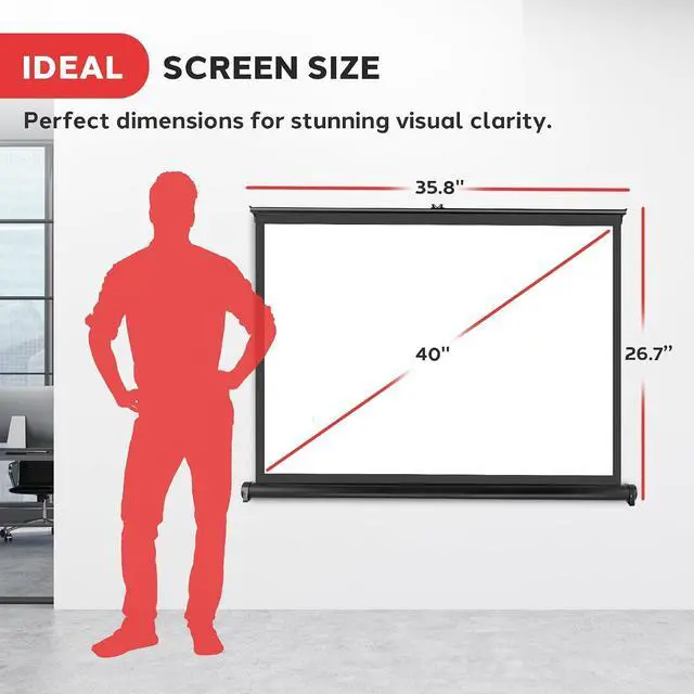 Alt view image 5 of 7 - Pyle Portable Projector Screen 40 Inch - Versatile Mobile Stand, Easy Pull-Out, Lightweight & Durable for Indoor and Outdoor Presentations, Schools, Meetings, and Conferences, PRJTP46, White