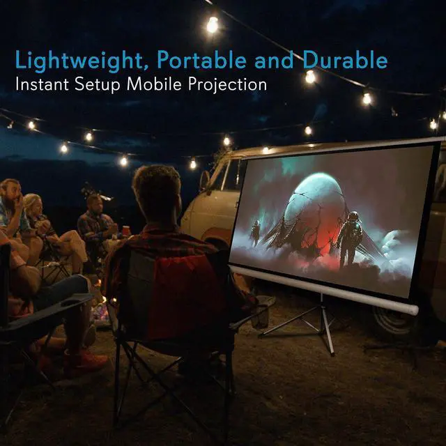 Alt view image 5 of 7 - Pyle 50 Inch Portable Projector Screen with Tripod Stand Lightweight, Durable, Easy Pull Setup Mobile Projection Screen with 4:3 Aspect Ratio, White Matte Fabric for Indoor/Outdoor Use
