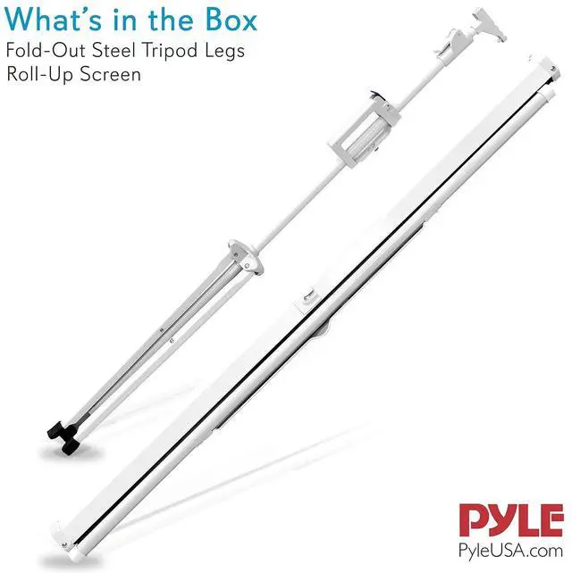 Alt view image 7 of 7 - Pyle 50 Inch Portable Projector Screen with Tripod Stand Lightweight, Durable, Easy Pull Setup Mobile Projection Screen with 4:3 Aspect Ratio, White Matte Fabric for Indoor/Outdoor Use