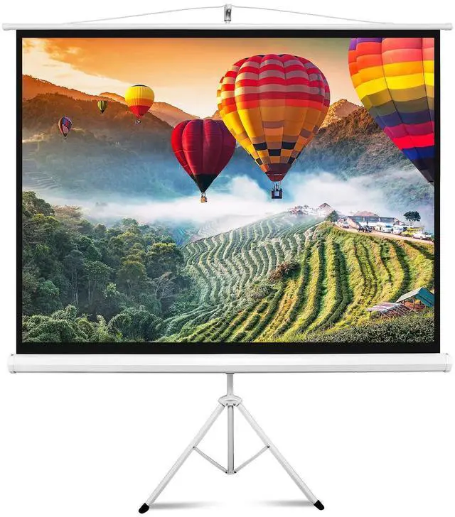 Main image of PyleHome Universal Floor Standing Portable - Fold-Out Roll-Up Tripod Manual, Mobile Movie Screen, Home Theater Cinema Wedding Party Office Presentation, Quick Assembly