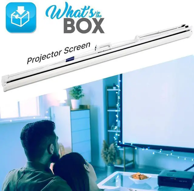 Alt view image 2 of 6 - PyleHome Universal Floor Standing Portable - Fold-Out Roll-Up Tripod Manual, Mobile Movie Screen, Home Theater Cinema Wedding Party Office Presentation, Quick Assembly