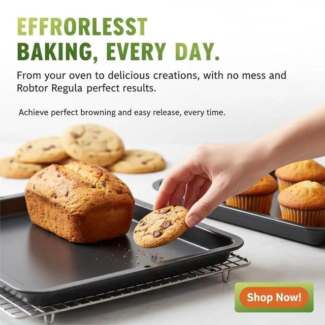 Alt view image 3 of 7 - NutriChef 10-Piece Nonstick Kitchen Oven Baking Pans - Premium & Stylish Non-Stick Carbon Steel - Commercial Grade Restaurant Quality Metal Bakeware with Silicone Handles - Easy to Clean, NCSBS10S