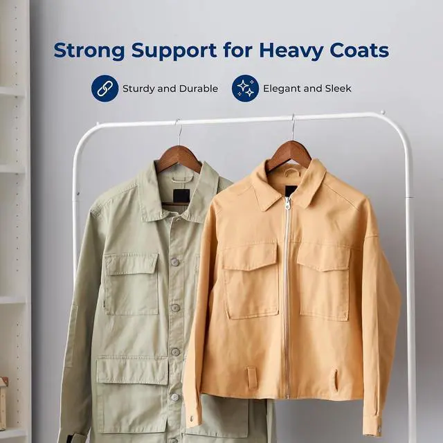 Alt view image 4 of 7 - SereneLife 60-Pack Vintage Wooden Suit Hangers Heavy-Duty, Non-Slip Clothes Hanger Set with 360° Chrome Swivel Hook & Notches Solid Wood Coat Hangers for Suits, Jackets, Dresses & More