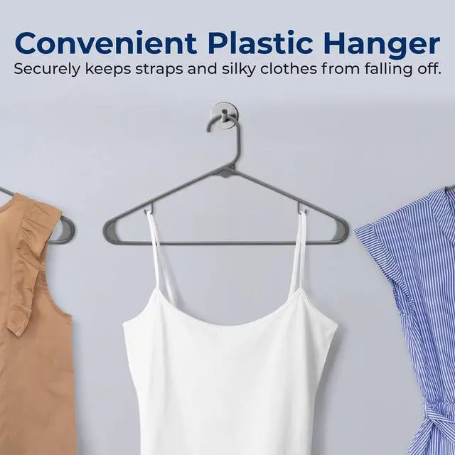 Alt view image 6 of 7 - SereneLife 150 Pcs Plastic Hangers Gray Ultra Lightweight Heavy Duty Non Slip Clothes Hanger Set for Coat Shirt Pants Closet Storage Organization Space Saving Durable Clothing Organizer 11.88 lbs