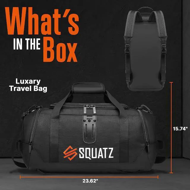 Alt view image 2 of 7 - SQUATZ Gym Bag for Men and Women Sports 50L Duffle Bag Travel Backpack Weekender Overnight Backpack with Spacious Shoes Compartment Adjustable and Removable Shoulder Strap Workout, Multiple Pockets
