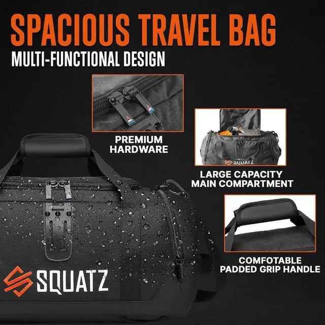 Alt view image 5 of 7 - SQUATZ Gym Bag for Men and Women Sports 50L Duffle Bag Travel Backpack Weekender Overnight Backpack with Spacious Shoes Compartment Adjustable and Removable Shoulder Strap Workout, Multiple Pockets