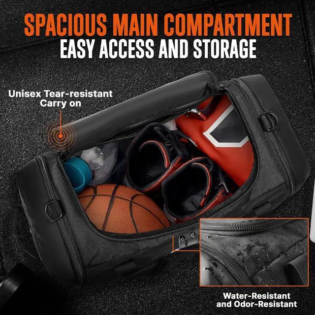 Alt view image 4 of 7 - SQUATZ Gym Bag for Men and Women Sports 50L Duffle Bag Travel Backpack Weekender Overnight Backpack with Spacious Shoes Compartment Adjustable and Removable Shoulder Strap Workout, Multiple Pockets