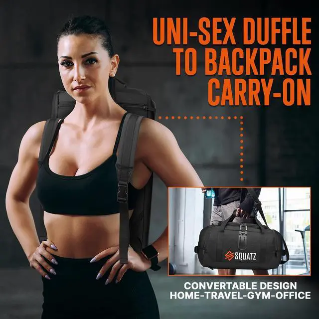 Alt view image 6 of 7 - SQUATZ Gym Bag for Men and Women Sports 50L Duffle Bag Travel Backpack Weekender Overnight Backpack with Spacious Shoes Compartment Adjustable and Removable Shoulder Strap Workout, Multiple Pockets