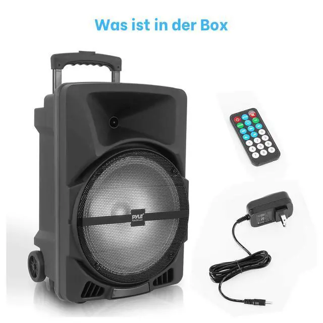 Alt view image 7 of 7 - Pyle Wireless Portable PA Speaker System -1200W High Powered Bluetooth Compatible Indoor&Outdoor DJ Sound Stereo Loudspeaker wITH USB MP3 AUX 3.5mm Input, Flashing Party Light & FM Radio -PPHP1544B