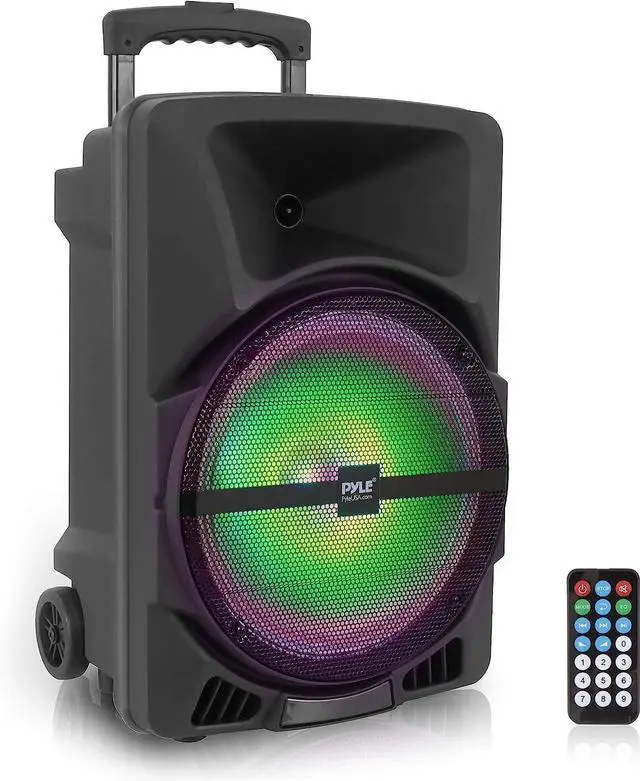 Main image of Pyle Wireless Portable PA Speaker System -1200W High Powered Bluetooth Compatible Indoor&Outdoor DJ Sound Stereo Loudspeaker wITH USB MP3 AUX 3.5mm Input, Flashing Party Light & FM Radio -PPHP1544B
