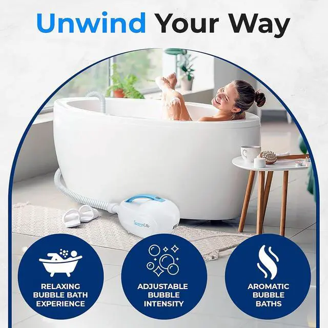 Alt view image 3 of 7 - Portable Spa Bubble Bath Massager - Thermal Spa Waterproof Non-slip Mat with Suction Cup Bottom, Motorized Air Pump & Adjustable Bubble Settings - Remote Control Included - Serenelife PHSPAMT22