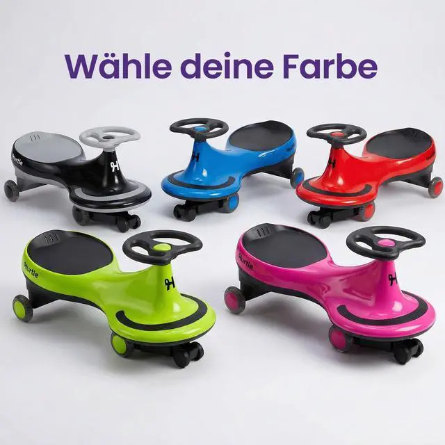 Alt view image 7 of 7 - Hurtle Swing Ride On Car, Wiggle Car Toy for Kids, No Pedals, Batteries or Gears, Safe Toddler Ride On Toy with Twist & Go Motion, for Indoor & Outdoor Use, Suitable for Kids Above 2 Years, Black