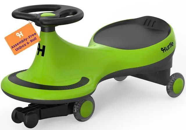 Main image of Hurtle Swing Ride On Car, Wiggle Car Toy for Kids, No Pedals, Batteries or Gears, Safe Toddler Ride On Toy with Twist & Go Motion, for Indoor & Outdoor Use, Suitable for Kids Above 2 Years, Green