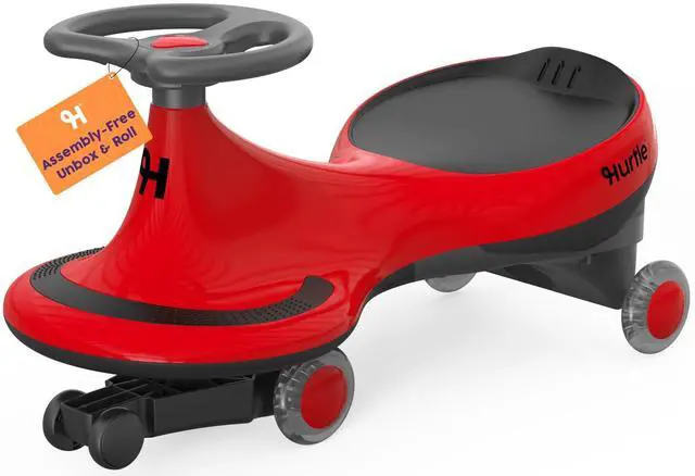 Main image of Hurtle Swing Ride On Car, Wiggle Car Toy for Kids, No Pedals, Batteries or Gears, Safe Toddler Ride On Toy with Twist & Go Motion, for Indoor & Outdoor Use, Suitable for Kids Above 2 Years, Red