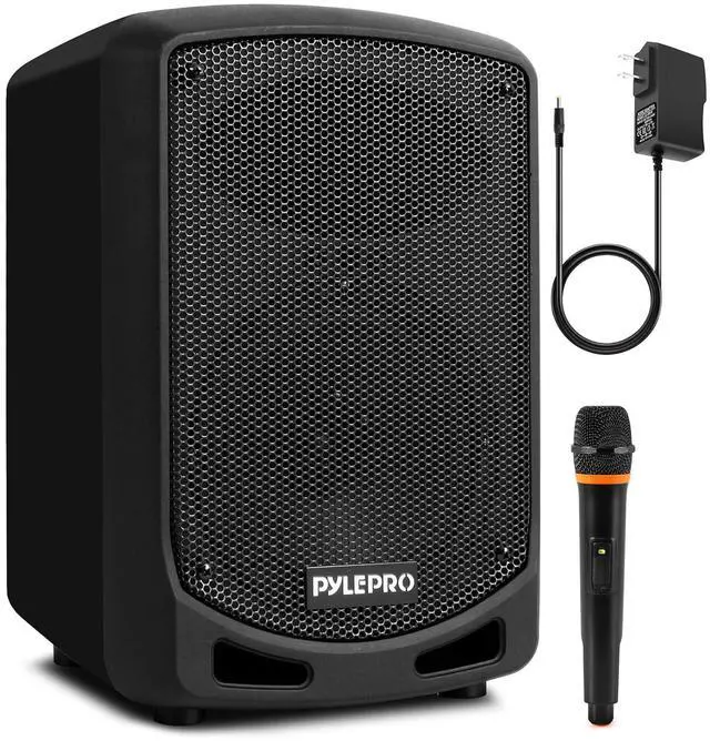 Main image of Pyle Bluetooth Karaoke PA Speaker - Indoor / Outdoor Portable Sound System with Wireless Mic, Audio Recording, Rechargeable Battery, USB / SD Reader, Stand Mount - for Party, Control - PSBT65A Black