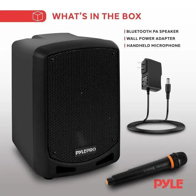 Alt view image 6 of 7 - Pyle Bluetooth Karaoke PA Speaker - Indoor / Outdoor Portable Sound System with Wireless Mic, Audio Recording, Rechargeable Battery, USB / SD Reader, Stand Mount - for Party, Control - PSBT65A Black