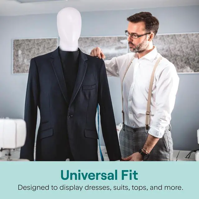 Alt view image 2 of 7 - SereneLife 74" Male Mannequin Full Body Dress Form with Detachable Head, Hands and Legs, Adjustable Stand, 360 Degree Rotating Head, Tool Free Assembly for Clothing Display, Retail and Studio