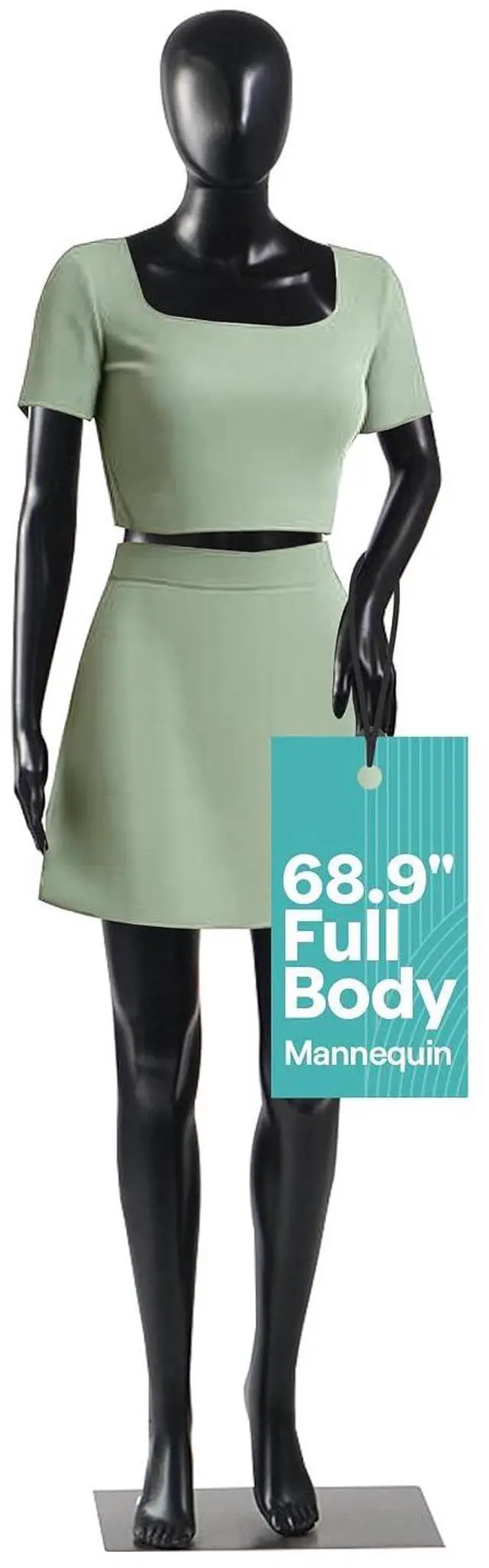 Main image of SereneLife Premium Female Mannequin 68.9" Life-Size Dress Form with Realistic Face, Rotating Head, Flexible Limbs, Detachable Body & Sturdy Metal Base for Boutiques, Exhibits & Fashion Display
