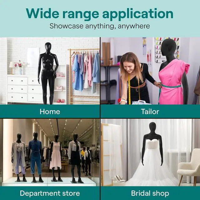 Alt view image 7 of 7 - SereneLife Premium Female Mannequin 68.9" Life-Size Dress Form with Realistic Face, Rotating Head, Flexible Limbs, Detachable Body & Sturdy Metal Base for Boutiques, Exhibits & Fashion Display