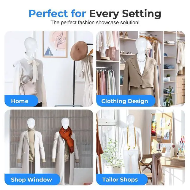 Alt view image 5 of 6 - SereneLife Realistic Female Full Body Mannequin Torso 68.9 Adjustable Dress Form with 360° Head Rotation, Detachable Limbs & Durable Metal Base for Fashion Boutiques & Clothing Displays
