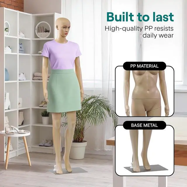 Alt view image 3 of 7 - SereneLife 68.9" Tall Full-Body Female Mannequin with Adjustable Head, Flexible Limbs and Detachable Design, Perfect for Clothing Stores, Boutiques, Exhibitions and More