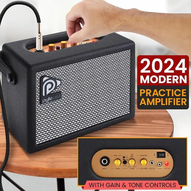 Alt view image 4 of 6 - Pyle Heavy Metal EG Fire Electric Guitar Axe w/ Amplifier Kit, Full Size Instrument w/ Practice Amp & Accessories, Metal Axe, Black