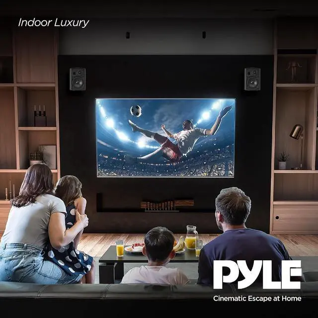 Alt view image 4 of 7 - Pyle 6.5-Inch Wall Mount Waterproof Bluetooth Speaker System Indoor/Outdoor Audio Pair with Built-in Digital Amplifier, Weather-Resistant Housing, High-Power Sound, Easy Installation (Black)