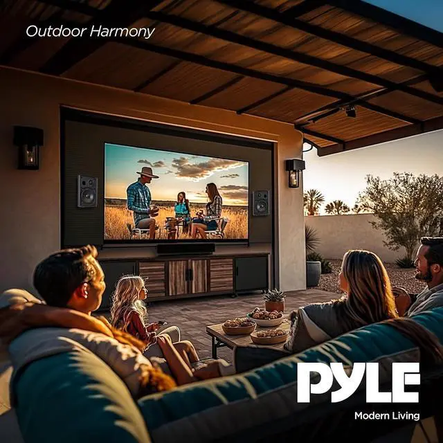 Alt view image 5 of 7 - Pyle 6.5-Inch Wall Mount Waterproof Bluetooth Speaker System Indoor/Outdoor Audio Pair with Built-in Digital Amplifier, Weather-Resistant Housing, High-Power Sound, Easy Installation (Black)