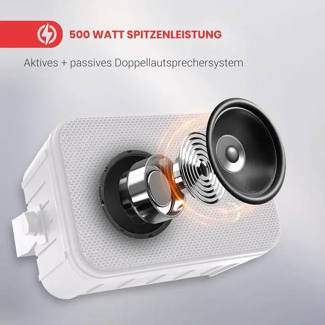 Alt view image 2 of 6 - Dual Waterproof Outdoor Speaker System - 6.5 Inch Pair of Weatherproof Wall / Ceiling Mounted Speakers w/ Heavy Duty Grill, Universal Mount - For Use in the Pool, Patio, Indoor - Pyle PDWR50W (White)