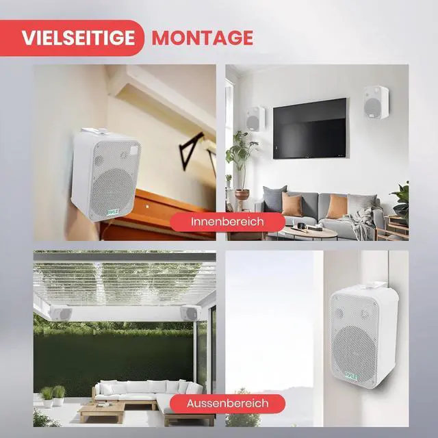 Alt view image 6 of 6 - Dual Waterproof Outdoor Speaker System - 6.5 Inch Pair of Weatherproof Wall / Ceiling Mounted Speakers w/ Heavy Duty Grill, Universal Mount - For Use in the Pool, Patio, Indoor - Pyle PDWR50W (White)