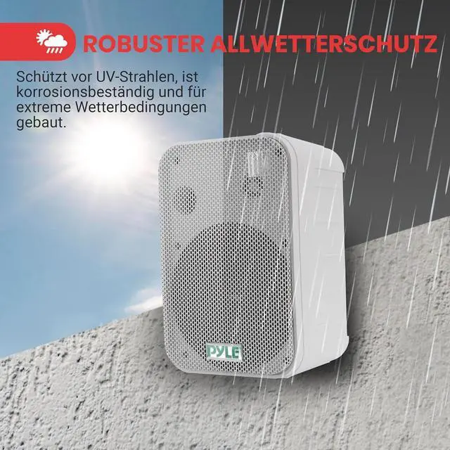 Alt view image 3 of 6 - Dual Waterproof Outdoor Speaker System - 6.5 Inch Pair of Weatherproof Wall / Ceiling Mounted Speakers w/ Heavy Duty Grill, Universal Mount - For Use in the Pool, Patio, Indoor - Pyle PDWR50W (White)