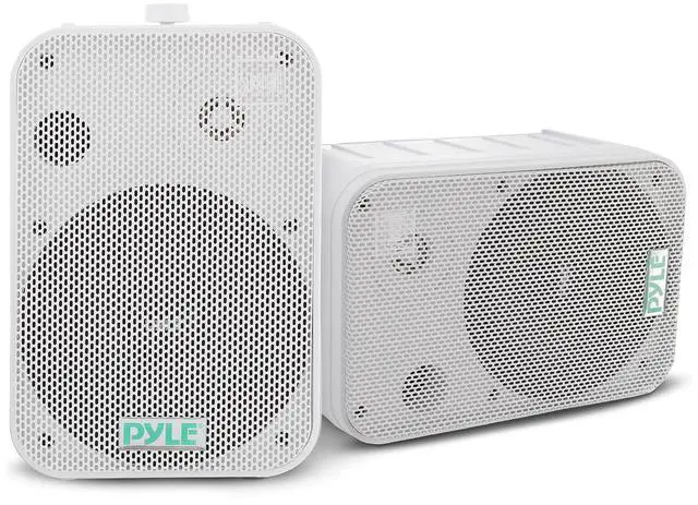 Main image of Dual Waterproof Outdoor Speaker System - 6.5 Inch Pair of Weatherproof Wall/Ceiling Mounted Speakers w/Heavy Duty Grill, Universal Mount - for Use in the Pool, Patio, Indoor - Pyle PDWR50W (White)