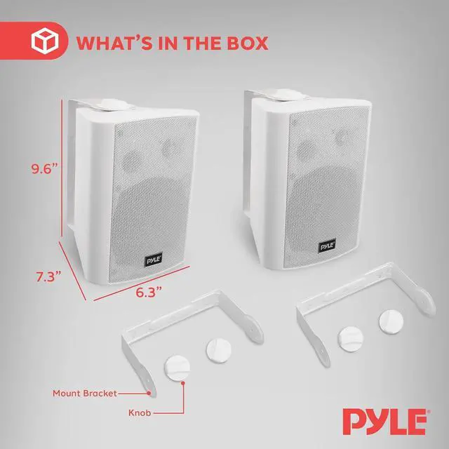 Alt view image 6 of 6 - Pyle 5.25" Wall Mount Bluetooth Speakers, Waterproof Indoor/Outdoor Speaker System, 240W Max, Marine Grade, Wireless Music Streaming, Full Range Stereo, Suitable for Patio, Poolside, Home (White Pair)