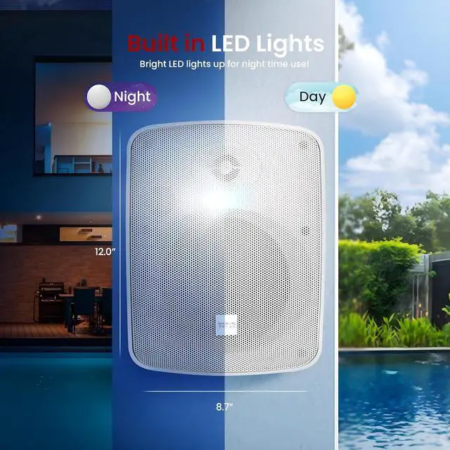 Alt view image 3 of 7 - Pyle 600W Outdoor Bluetooth Speaker System | Marine Grade Active and Passive 2-Way Stereo Speakers with Built-In Amplifier | Home, Boat, Patio, Pool and Outdoor Use | RCA Inputs (Pair)