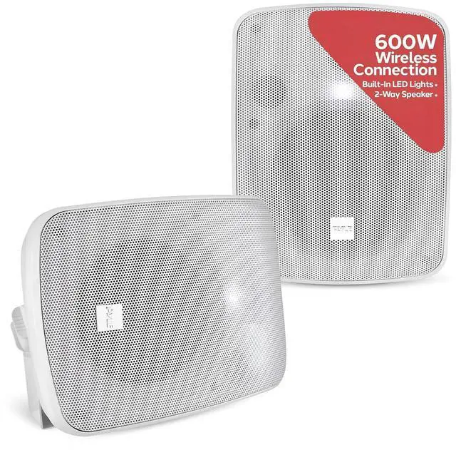 Main image of Pyle 600W Outdoor Bluetooth Speaker System | Marine Grade Active and Passive 2-Way Stereo Speakers with Built-In Amplifier | Home, Boat, Patio, Pool and Outdoor Use | RCA Inputs (Pair)