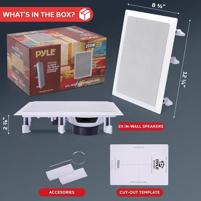 Alt view image 6 of 7 - Pyle Two Way Stereo Sound Speaker - Dual Professional Audio Speakers System - In Wall / In Ceiling White Mount Flush, 6.5" Midbass, 1/2 Inch Polymer Tweeter - Indoor Home Theater - Pyle PDIW65 (Pair)
