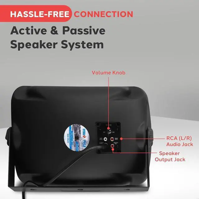 Alt view image 3 of 7 - Pyle Outdoor Waterproof Wireless Bluetooth Speaker - 6.5 Inch Pair 2-Way Weatherproof Wall/Ceiling Mounted Dual Speakers w/Heavy Duty Grill, Universal Mount, Patio, Indoor Use - PDWR64BTB Charcoal
