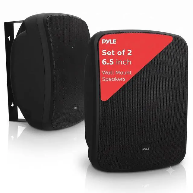 Main image of Pyle Outdoor Waterproof Wireless Bluetooth Speaker - 6.5 Inch Pair 2-Way Weatherproof Wall/Ceiling Mounted Dual Speakers w/Heavy Duty Grill, Universal Mount, Patio, Indoor Use - PDWR64BTB Charcoal