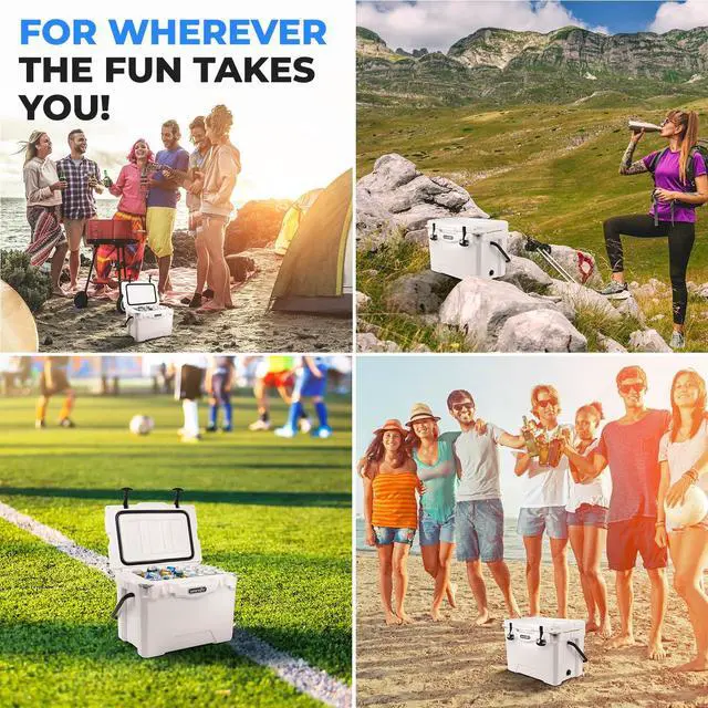 Alt view image 6 of 7 - SereneLife Ultra-Tough 25 Quart Rotomolded Cooler Box, Holds Upto 36 Cans, Keeps Ice Up to 5 Days, Heavy-Duty Insulated Portable Ice Chest Box, Ideal for Travel, Camping, Beach, and Outdoor Adventures
