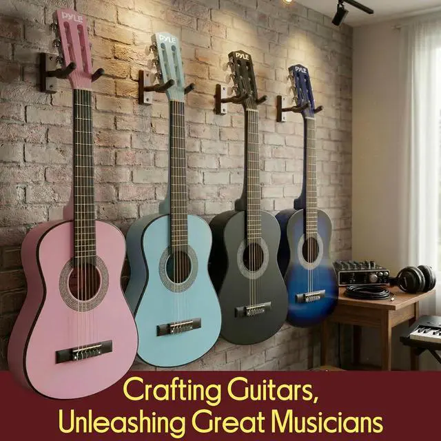 Alt view image 6 of 7 - Pyle 30-Inch Beginner Acoustic Guitar Kit, 6-String Classical Style Travel Guitar for Kids & Adults - Includes Shoulder Strap, Strings, Picks, Tuning Pitch Pipe & Storage Gig Bag, Handcrafted Wood