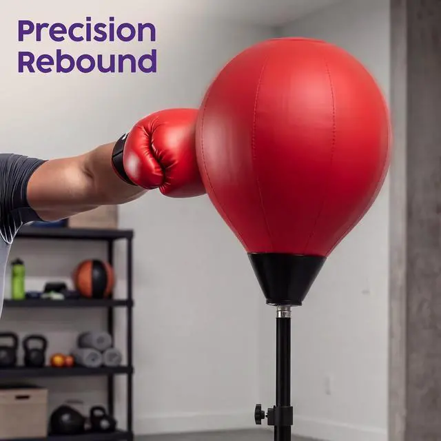 Alt view image 3 of 7 - Punching Bag with Stand for Adults and Teens, Adjustable Boxing Bag with Permium Gloves, Freestanding Reflex Bag Training Equipment for Home Workout Fitness and Stress Relief
