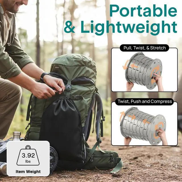 Alt view image 3 of 7 - SereneLife Foldable Toilet Seat for Camping, Adjustable Height Portable Travel Potty with Lid, Carry Bag, Non-Slip Base, 331 lbs Capacity + 3-Pack Flushable Wipes, for Car, Hiking, Outdoor Use, Gray