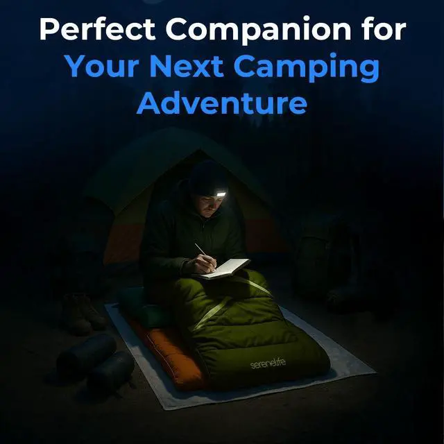 Alt view image 4 of 7 - SereneLife Backpacking Sleeping Bag Camping Gear-Double Sleeping Bag For Adults/Teens W/2 Pillows,Bag-Outdoor Lightweight Weather Proof Sleeping Bags For Camping,Backpacking,Hiking-SereneLife SLSBX9