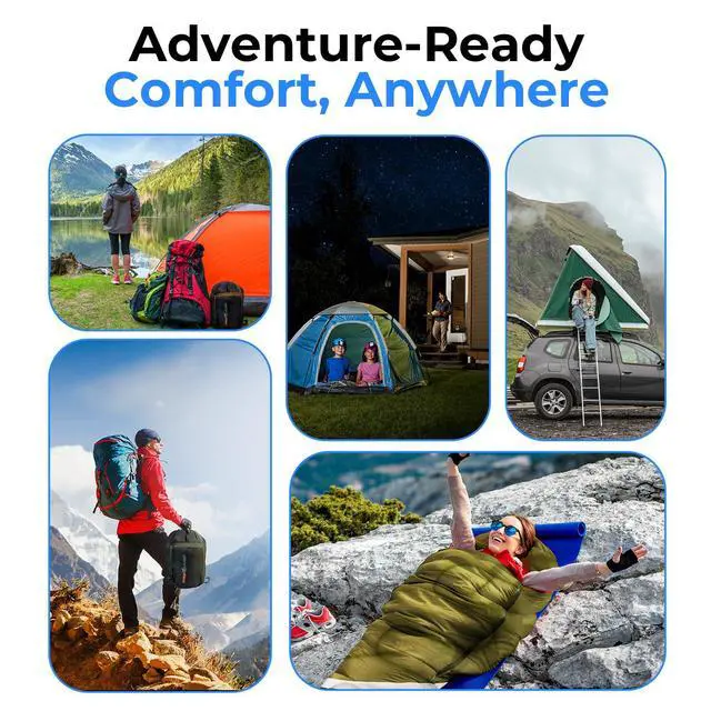 Alt view image 5 of 7 - SereneLife Backpacking Sleeping Bag Camping Gear-Double Sleeping Bag For Adults/Teens W/2 Pillows,Bag-Outdoor Lightweight Weather Proof Sleeping Bags For Camping,Backpacking,Hiking-SereneLife SLSBX9
