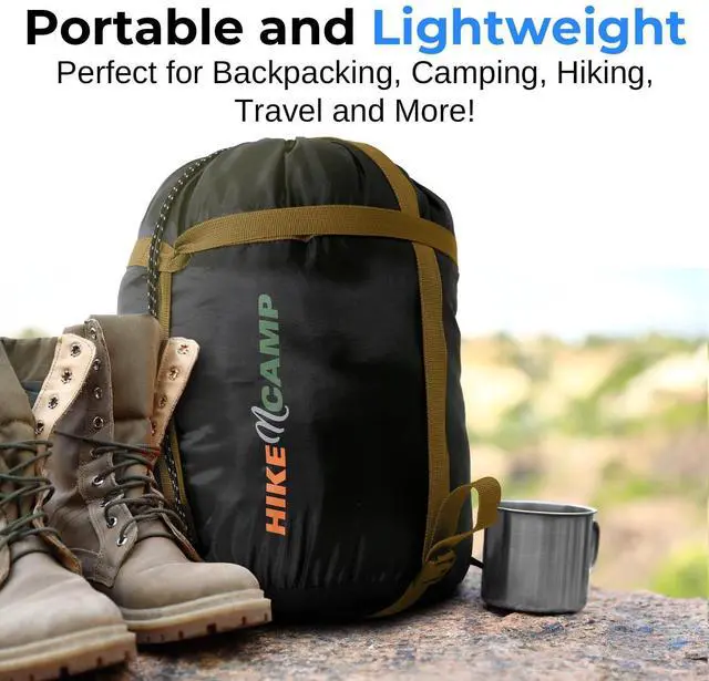 Alt view image 6 of 7 - SereneLife 0 Degree Mummy Sleeping Bag Military-Style, Lightweight & Waterproof for Extreme Cold, Stays Warm in 510°F, No-Snag Zipper, Compact Carry Bag & Travel Pillow for Camping & Backpacking