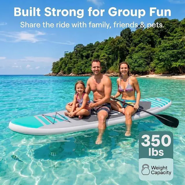 Alt view image 2 of 7 - SereneLife 106" Inflatable Stand Up Paddle Board with Premium SUP Accessories - Wide Stable Design with Non-Slip EVA Deck Pad, for Youth and Adults, 350 lbs. Capacity