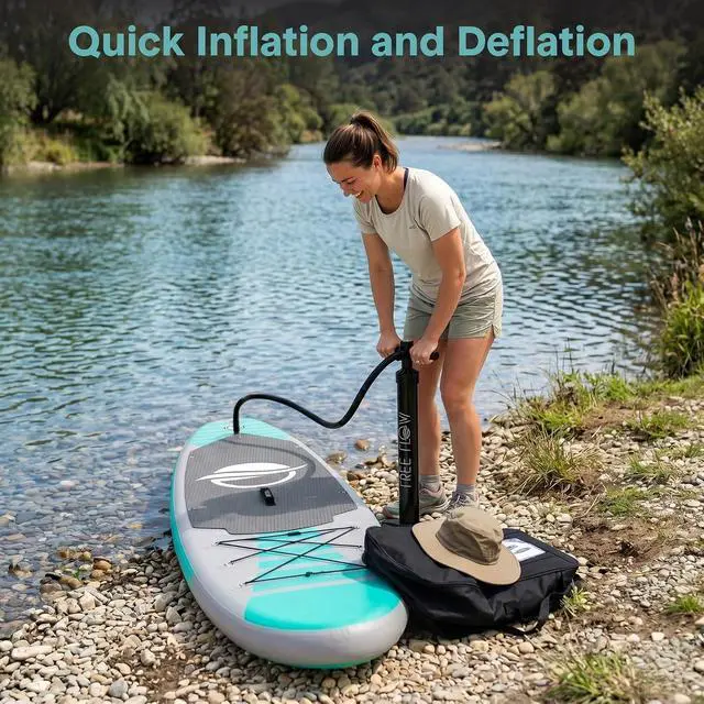 Alt view image 7 of 7 - SereneLife 106" Inflatable Stand Up Paddle Board with Premium SUP Accessories - Wide Stable Design with Non-Slip EVA Deck Pad, for Youth and Adults, 350 lbs. Capacity