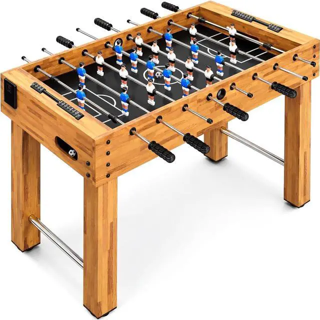 Main image of SereneLife 48in Foosball Table, Competition Size Soccer Game Table for Kids and Adults, Home Game Room Arcade Set, Leveling Legs, Engineered Wood, Chrome Steel Rods, 2 Balls, 2 Cup Holders