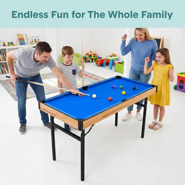Alt view image 3 of 6 - SereneLife 4 in 1 Multi Game Table, 4x2 Folding Portable Sports Arcade Games with Accessories, Ping Pong, Air Hockey, Pool Billiards, and Shuffleboard, for Indoor, Outdoor, All Ages